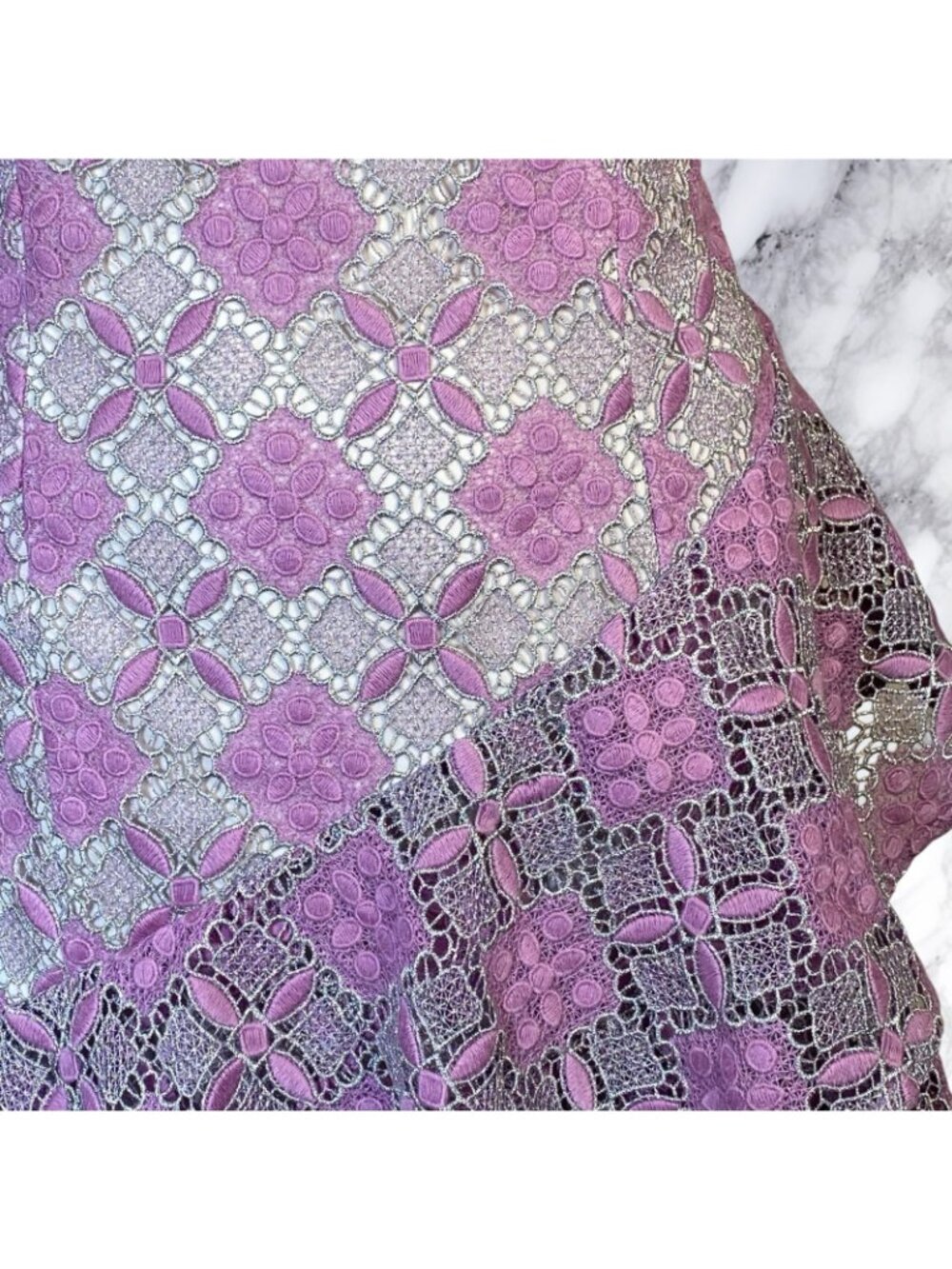 MAJORELLE Oracle Gown in Purple & Silver - Picture 9 of 11